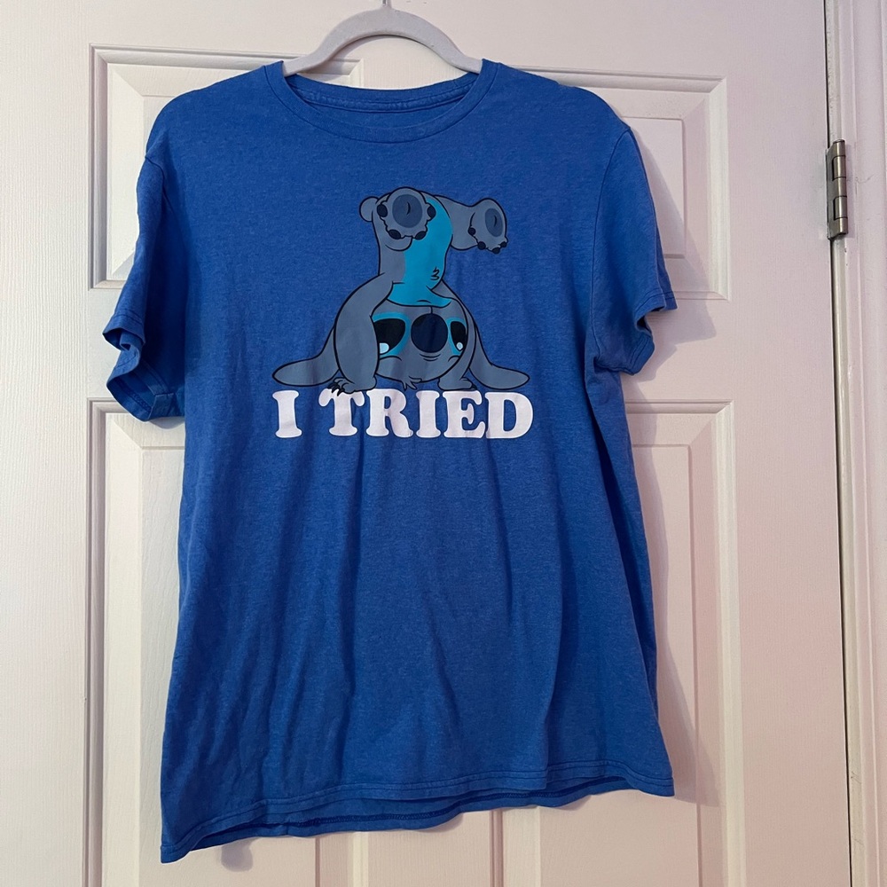 Men’s Disney Blue Stitch 'I Tried' T-Shirt